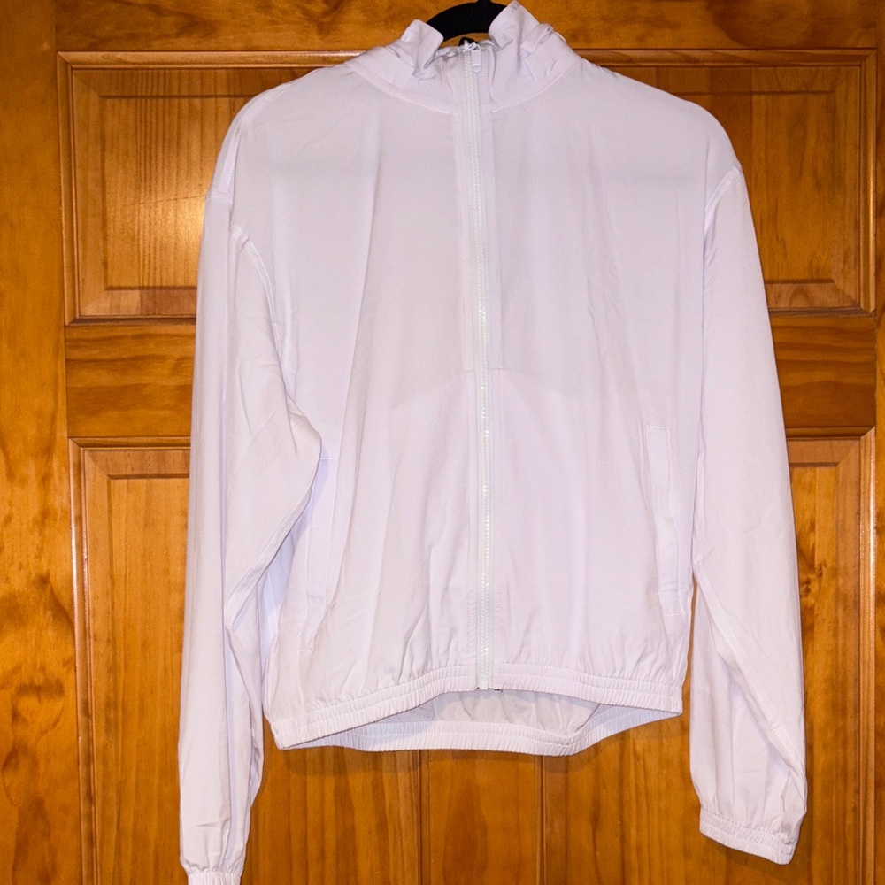 P’tula White Zip-Up Hooded Jacket, never worn, size small